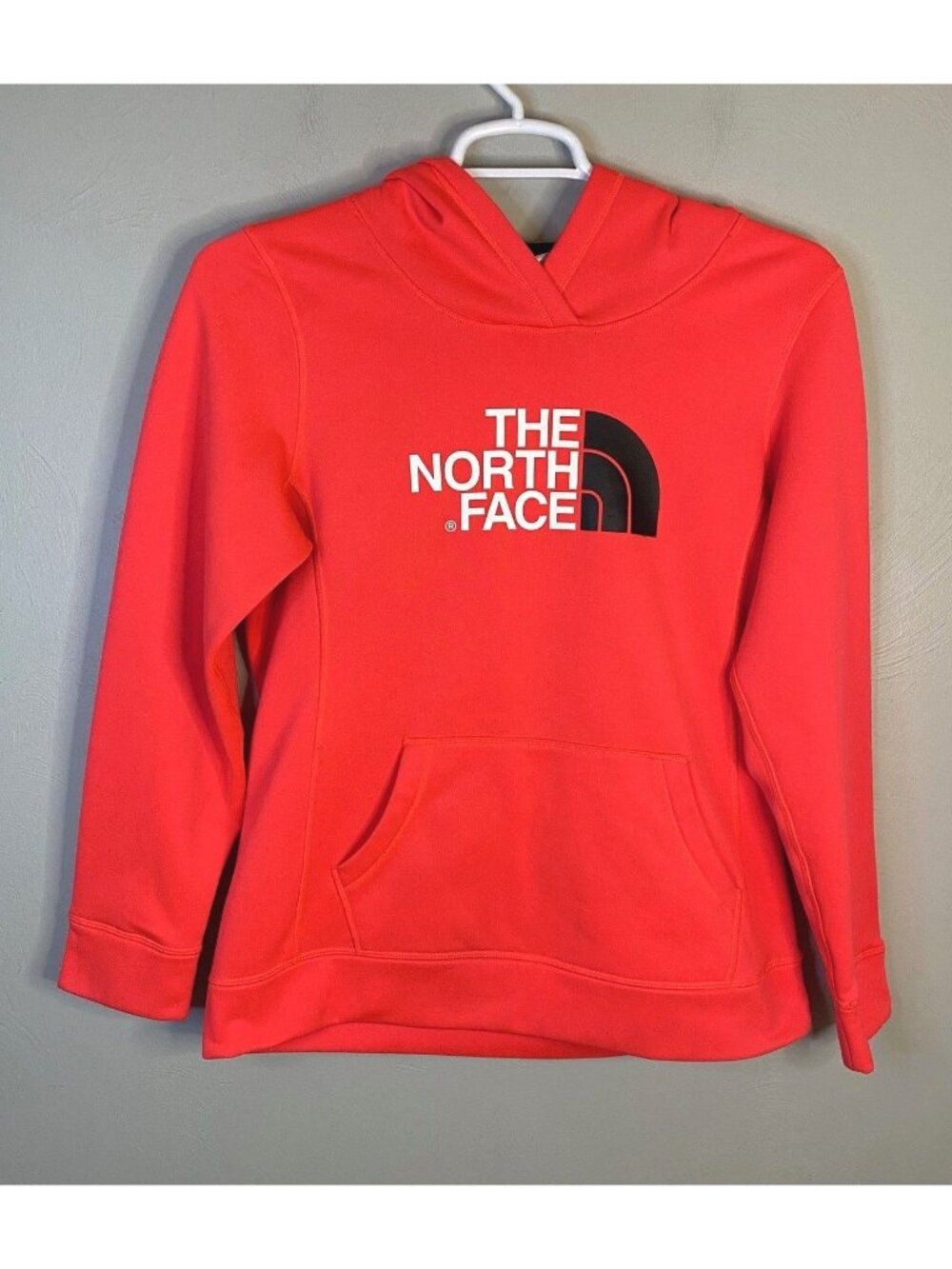 The North Face Women's Large  Fleece Lined Hoodie Neon Pink Orange comfy Cozy